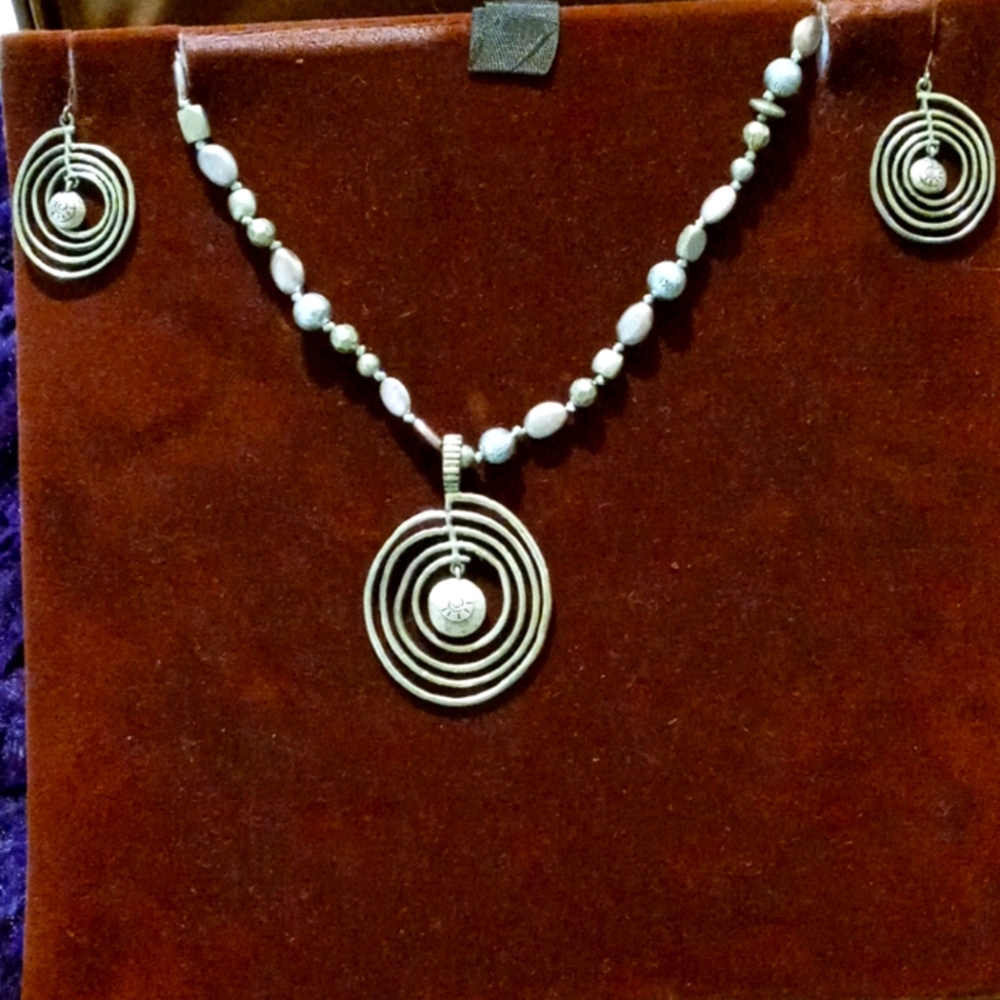 Latasia Brass Spiral Design Jewelry Set